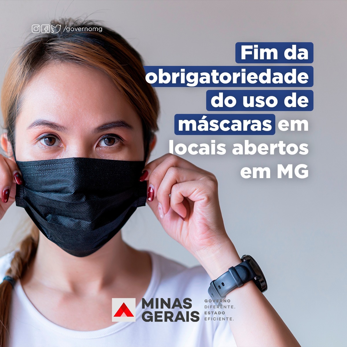 Uso de máscaras em locais abertos passa a ser facultativo em Minas Gerais